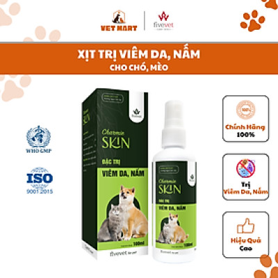 Xịt Nấm, Hỗ Trợ Trị Viêm Da Charmie SKIN 100ml Cho Thú Cưng - Fivevet
