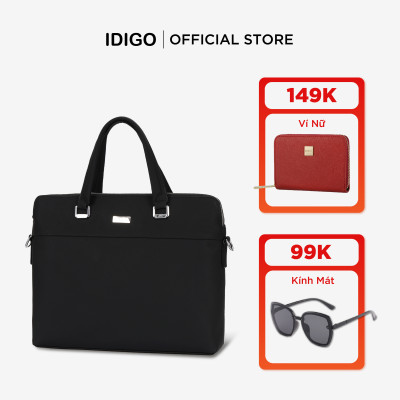 Túi đựng laptop 14 inch da thật, túi xách công sở nam nữ đựng tài liệu A4 IDIGO MB1 - 20000