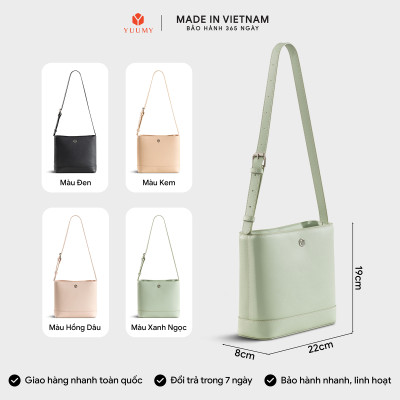 Túi Yuumy (Thời trang nữ form cứng dáng vuông size 22 - Túi đeo vai da Seasand YN299)