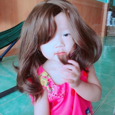 Tóc giả cho bé cúp dài cho bé- tặng lưới chùm tóc