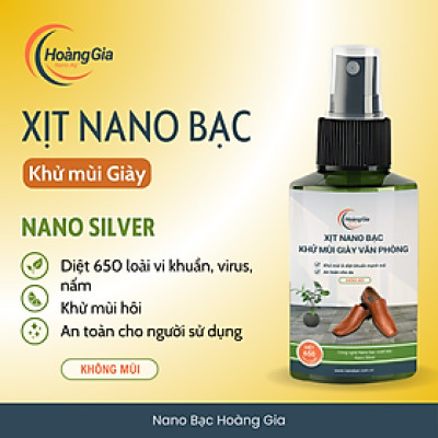 Xịt Khử Mùi Giày Công Sở Nam Nano Bạc Hoàng Gia 100ml - Khử Khuẩn Giày, Chống Hôi Chân Hiệu Quả