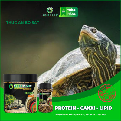 Thức ăn bò sát Rùa Nước GREENABC – Cung cấp protein, canxi, lipid giúp tăng kích thước, mai cứng chắc - Hộp 50g và 230g
