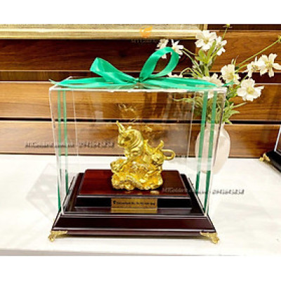 Tượng trâu phong thủy (14x17x22cm) MT Gold Art- Hàng chính hãng, trang trí nhà cửa, phòng làm việc, quà tặng sếp, đối tác, khách hàng, tân gia, khai trương