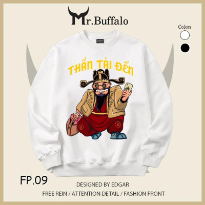 Áo Sweater "chơi tết" Thần Tài Đến size 40kg tới 100kg Mr.Buffalo