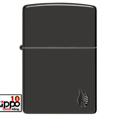Bật lửa Zippo 46402 Armor High Polish Black Flame Design - Chính hãng 100%