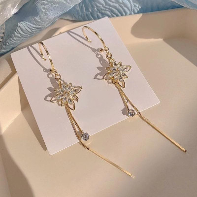 Earrings nữ đeo tai hình hoa đính đá cao cấp