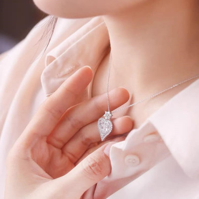 Dây chuyền nữ mặt trái tim chất liệu bạc MS011