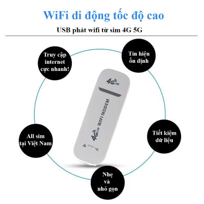 USB phát wifi từ sim 4G 5G Dongle, Dcom wifi, bộ phát wifi tốc độ cao sử dụng mọi loại sim - Hàng chính hãng / Hàng nhập khẩu