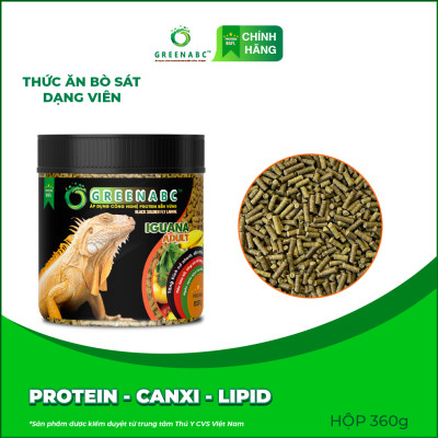 Thức ăn bò sát IGUANA Trưởng Thành dạng VIÊN GREENABC - Rồng Nam Mỹ Trưởng Thành từ 1m trở lên - Hộp 360g
