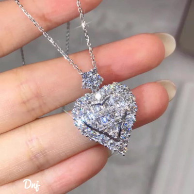 Dây chuyền nữ mặt trái tim chất liệu bạc MS011