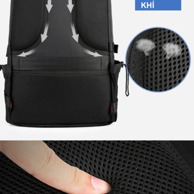 Balo laptop đa năng màu đen trơn hàng chính hãng YVan 213