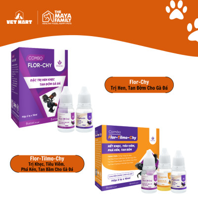 Combo Flor Chy (20ml) - Dung Dịch Hỗ Trợ Hen Khạc, Tiêu Đờm Cho Gà Đá