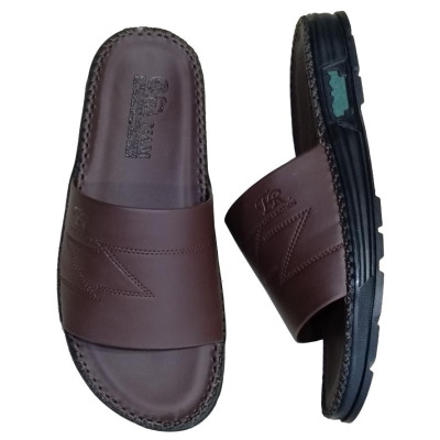 Dép Nam Quai Ngang Da Bò Thật HA NAM Đã May Viền Chân Quai Chắc Chắn DNA22038