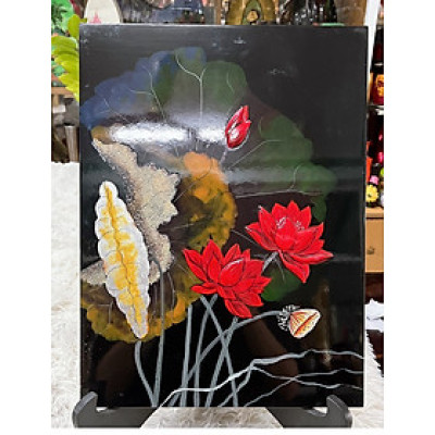 Tranh Sơn Mài - HOA SEN | Size 30x40 cm | Tinh Hoa Nghệ Thuật Việt – Thanh Tịnh và Trang Nhã