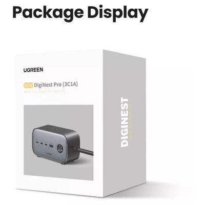 Ugreen UG40896CD270TK 100W Màu Xám Bộ sạc DigiNest Pro gồm 3 cổng USB-C và 1 cổng USB-A chuẩn cắm US - HÀNG CHÍNH HÃNG