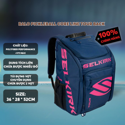 Balo Pickleball Core Line Tour Back Cao Cấp - Hồng - Dung Tích Lớn - Nhiều Ngăn Chứa Có Túi Vợt Riêng - Chống Nước