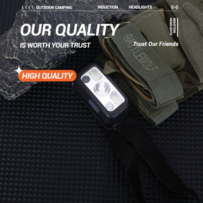 Đèn Pin LED Đội Đầu Sạc USB - cảm ứng ánh sáng, chống nước dùng ngoài trời - hàng nhập khẩu