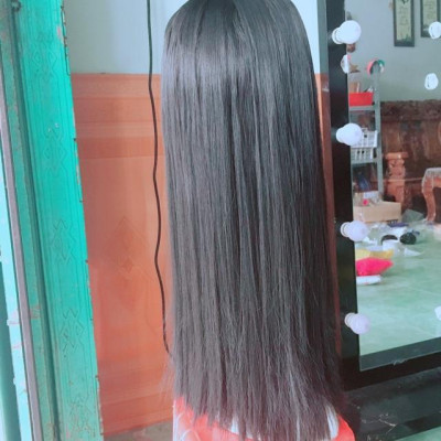 Tóc giả 2 mái thẳng lửng cao cấp- tặng lưới chùm tóc