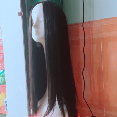 Tóc giả 2 mái thẳng lửng cao cấp- tặng lưới chùm tóc