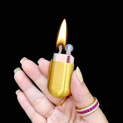 Hộp Quẹt Zippoo 1 Bánh Xe Cổ Điển Màu Đồng Độc Đáo Nhỏ Gọn, Bật Lửa Xăng Đá Cổ 1 Bánh Xe Siêu Mỏng Xài Xăng