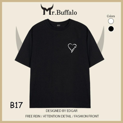 Áo Thun Đôi, Cặp Mr.Buffalo tim love Tshirt Cotton 100% có bigsize Unisex Local Brand B17