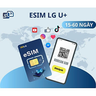 eSIM du lịch Hàn Quốc -  Dữ liệu không giới hạn  – 15/20/30/40/60 Ngày