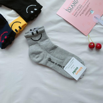 Tất vớ nữ cổ cao mặt cười Kikiya Hàn Quốc W-C-017