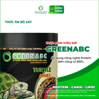 Thức ăn bò sát Rùa Nước GREENABC – Cung cấp protein, canxi, lipid giúp tăng kích thước, mai cứng chắc - Hộp 50g và 230g