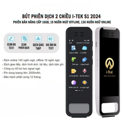 Bút Phiên Dịch Thông Minh i-Tek S1 2024- Máy Phiên Dịch Nhiều Ngôn Ngữ- Hàng Chính Hãng