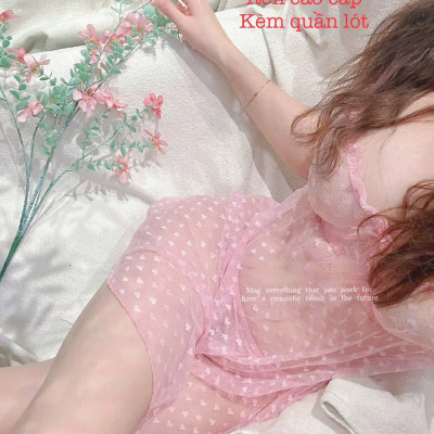 Váy Ngủ Ren Xuyên Thấu Quảng Châu Cao Cấp Kèm Chip Gợi Cảm