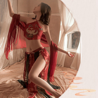 Váy ngủ hở lưng sexy phối quần váy xẻ tà kèm áo choàng sexy gợi cảm P67 - Đầm ngủ nữ quyến rũ - Đồ ngủ nữ sexy