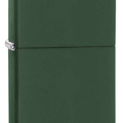 Bộ 4 Sản Phẩm: Bật Lửa Zippo Classic Matte Green 221+Xăng+Đá+Bấc