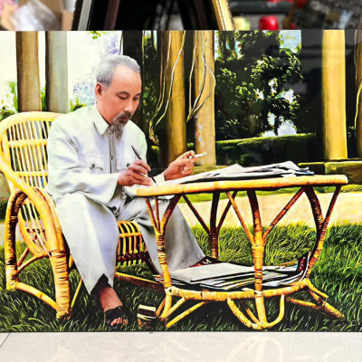 Tranh sơn mài Bác Hồ nhiều kích thước mẫu mã