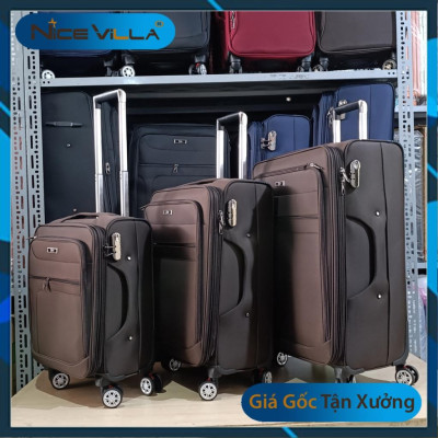 Vali Vải Cao Cấp NiceVilla, Khóa Kéo Mở Rộng thêm 3cm Có Các Size 20/24/28 Inch Mẫu Mới