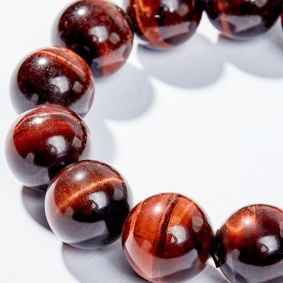 Vòng Tay Phong Thủy Nam Đá Mắt Hổ Nâu Đỏ (18mm) Mệnh Hỏa, Thổ Ngọc Quý Gemstones