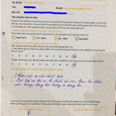 Sinh Trắc Vân Tay Gen Talents – Dịch Vụ Tham Vấn Chuyên Sâu Báo Cáo Sinh Trắc Vân Tay