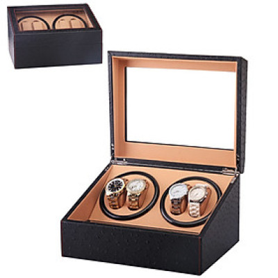 Hộp Lắc Đồng Hồ Cơ SAIKE SAIKE S4603 Mẫu 4 Xoay 6 Tĩnh Vỏ Da Đà Điểu Cao Cấp