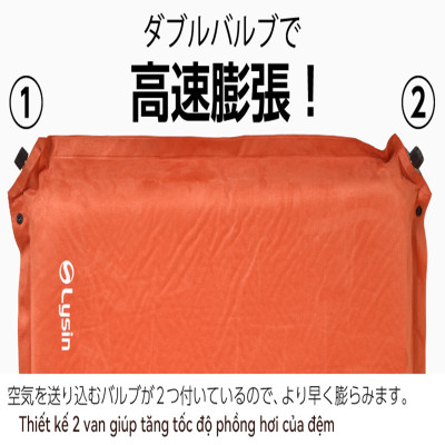 Lysin - đệm nằm dã ngoại (roonjgcm dày 8cm, chất liệu da lộn) tự bơm hơi thoảng mái chống thấm nước cắm trại ngoài trời, picnic du lịch camping có thể liên kết với nhau