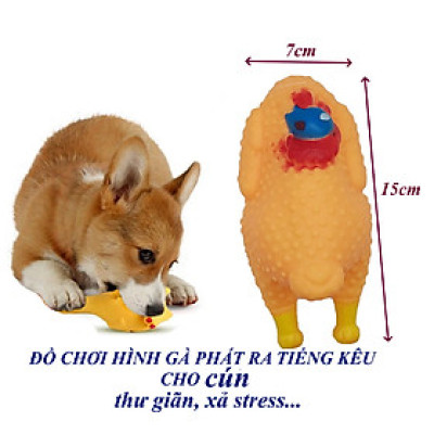 Đồ Chơi Cho Chó Hình Con Gà Đầu Xanh Đỏ Có Kèn