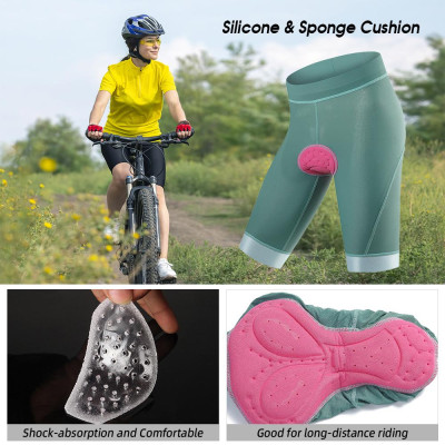 Wosawe BT101 Women Bike Shorts Breathable Padded Cycling Shorts Road Bicycle Riding Biking Shorts Tights