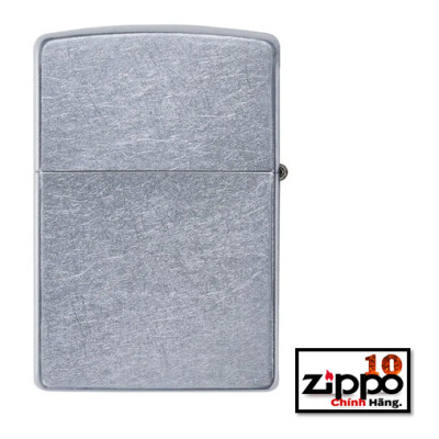 Bật lửa Zippo 207 Classic Street Chrome (vỏ đồng thau mạ crom xước bụi) - Chính Hãng 100%