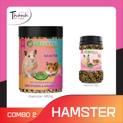 Thức ăn Hamster của nhãn GREENABC – Giúp Hamster ăn ngon, giảm căng thẳng, lông mượt, tăng đề kháng – Hộp 10g và 480g