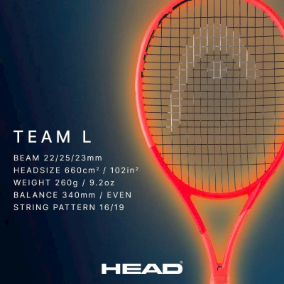 ￼Vợt tennis HEAD Radical Team L 2025 -260gr (231035)