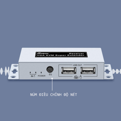 Bộ chuyển đổi vga sang lan 60M (điều khiển chuột USB) DTECH  DT-7044D - Hàng Chính Hãng