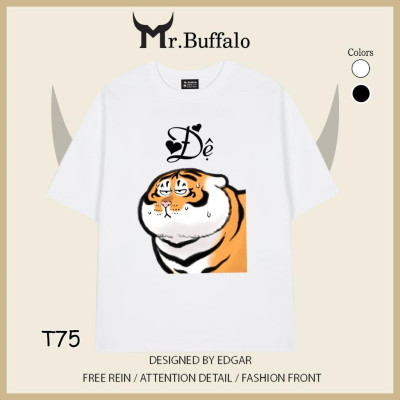 Áo đôi ,áo thun cặp nam nữ tay lỡ Unisex Sếp đệ form rộng vải cotton 100% T74T75 - Mr.Buffalo