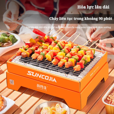 Bếp nướng kèm than, vỉ nướng, Bếp nướng than di động, tiện lợi,ít khói, linh hoạt kèm quà tặng