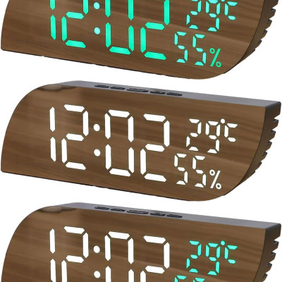 Đồng hồ LED Mặt Gương để bàn Nhiệt độ, Độ ẩm - L08