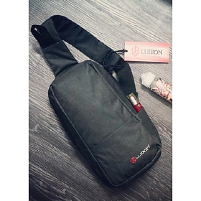 Túi Lubion đeo chéo unisex nam nữ màu đen A02