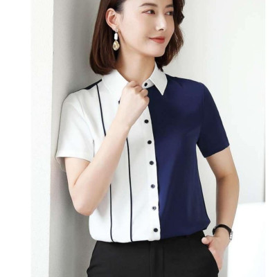 Áo Sơ Mi Nữ Ngắn Tay Hai Màu Mẫu FR01 Thời Trang Nữ Công Sở PONIVA Chất Kate Mềm Mại Chuẩn XNK