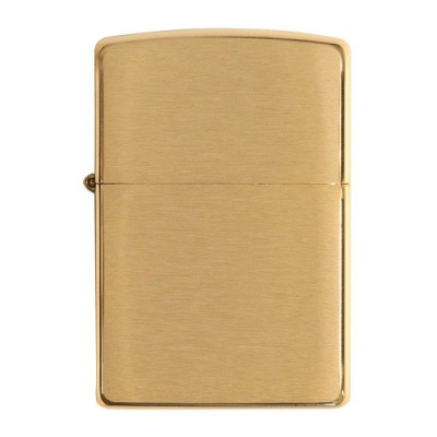 Combo 4 sản phẩm : Bật lửa Zippo Brushed Brass Solid 204B+Xăng+Đá+Bấc